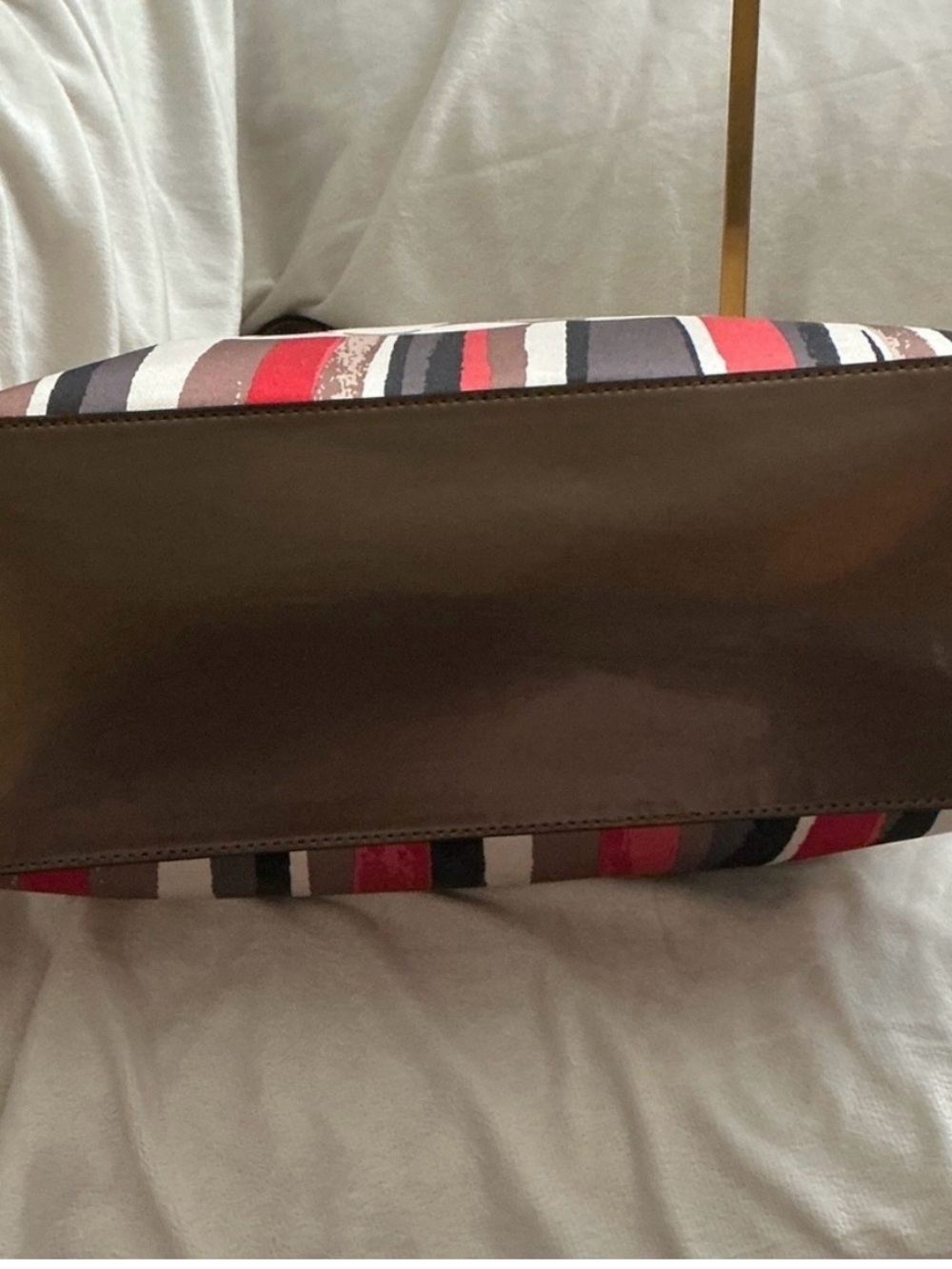Coach Poppy EUC watercolor Polka dot print with a striped border - Picture 13 of 13